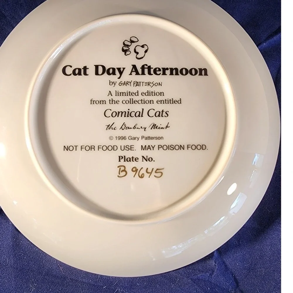 Gary Patterson 11996 Cat Day Afternoon  Collectors Plate